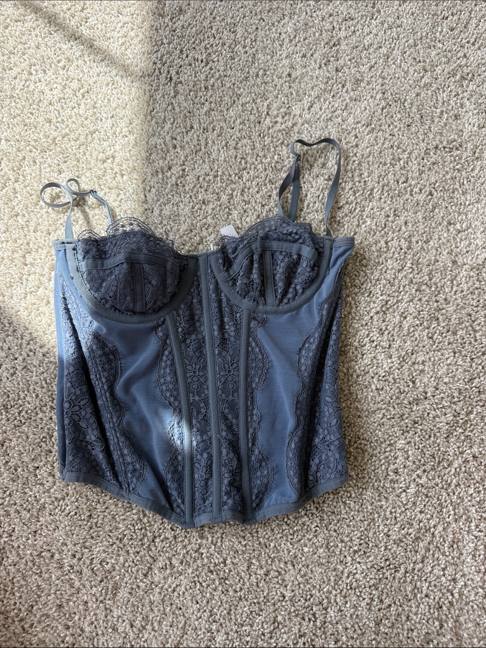 Urban Outfitters light blue  Lace Corset Bustier